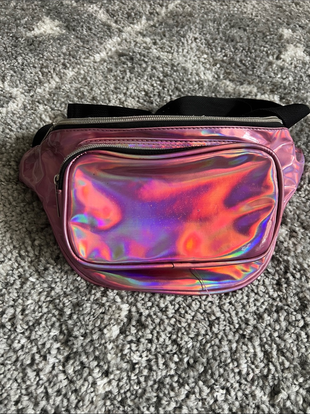 Holographic Pink Kids Fanny Pack Belt Bag